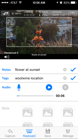 Flower at sunset - manual metadata input