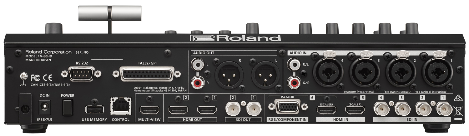 Roland V-60HD rear panel view