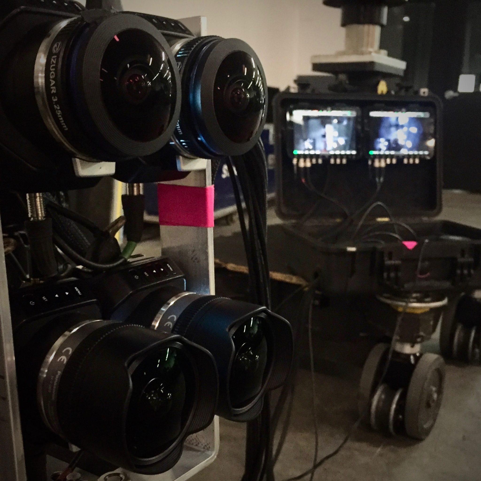 Stereoscopic cameras on set
