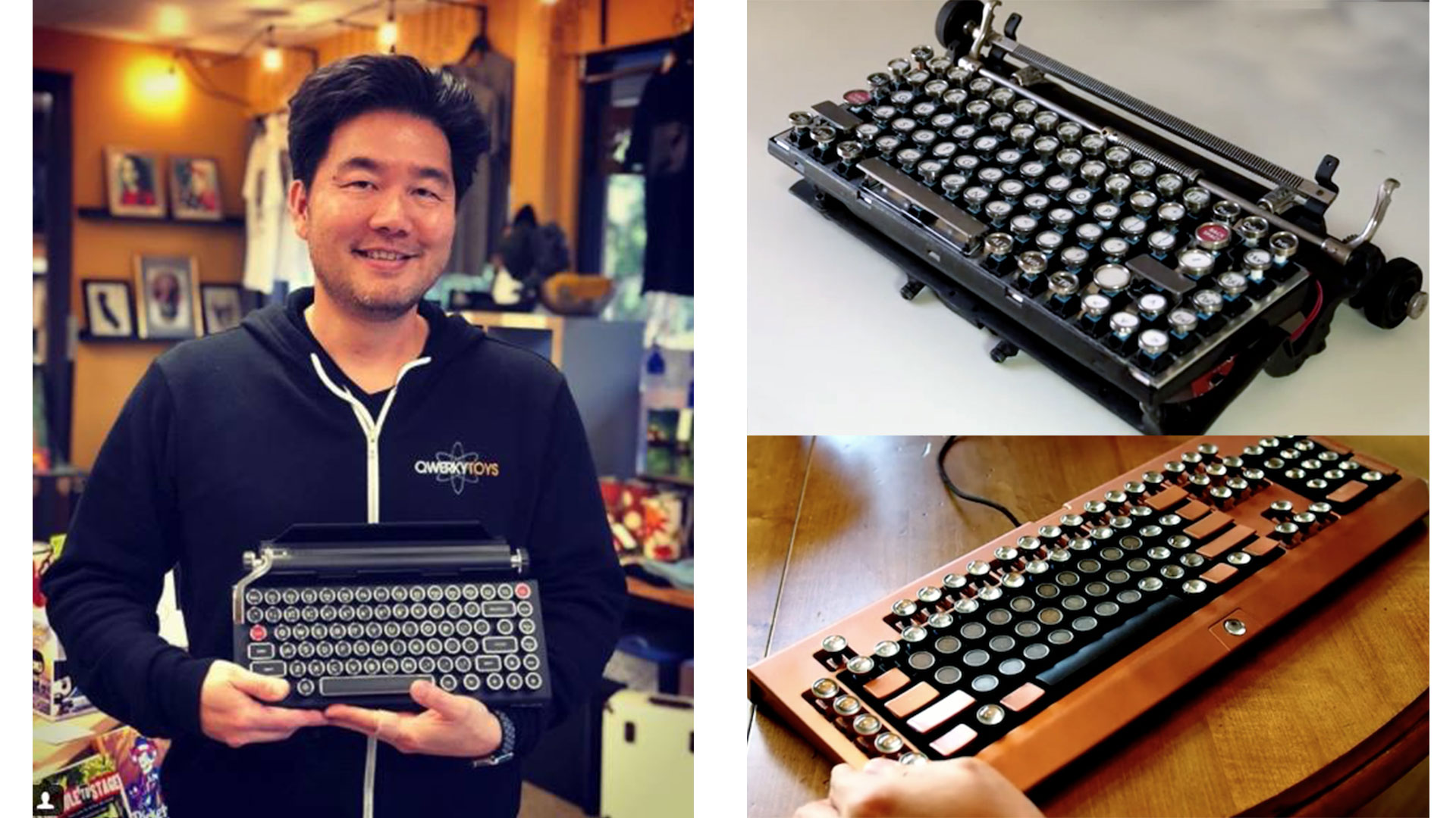 Brian Min and the Qwerkywriter prototype