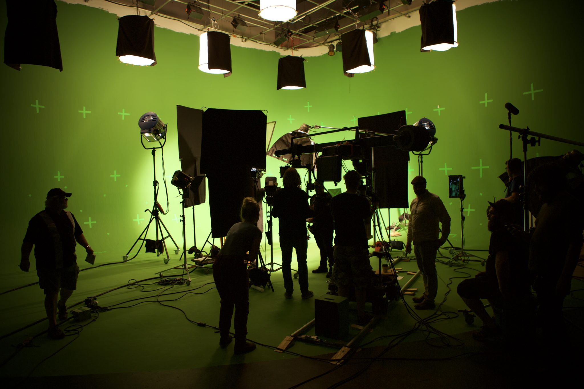 Shooting on a green screen set