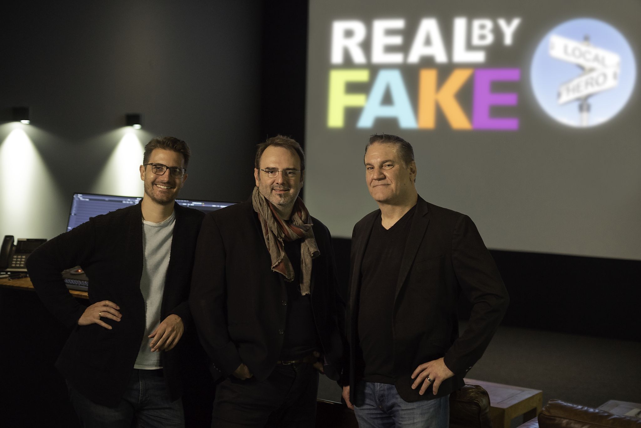  Local Hero founder and Head of Imaging Leandro Marini, Real by Fake President Marc Côté and Local Hero CEO Steve Bannerman