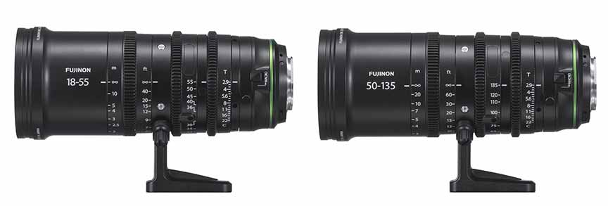 Fujifilm MKX18-55mmT2.9 and MKX50-135mmT2.9 cinema lenses
