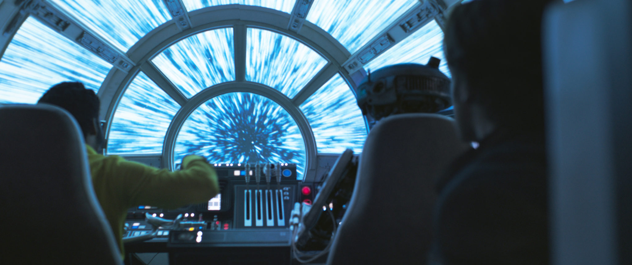 The Millennium Falcon jumps into hyperspace