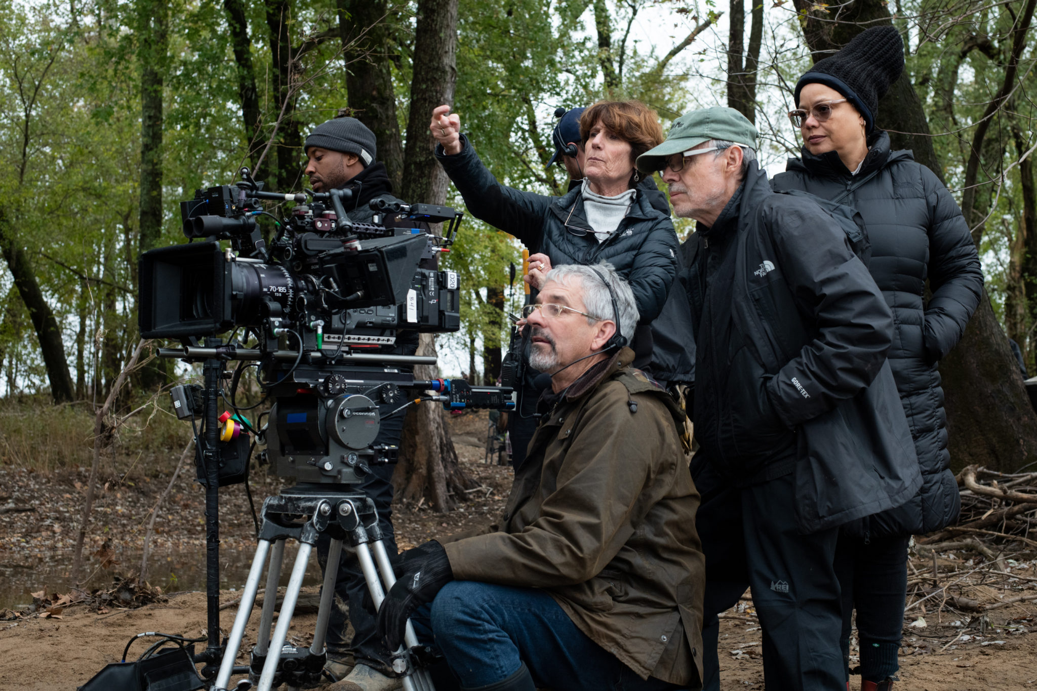 John Toll and others behind the camera while shooting <i>Harriet</i>.