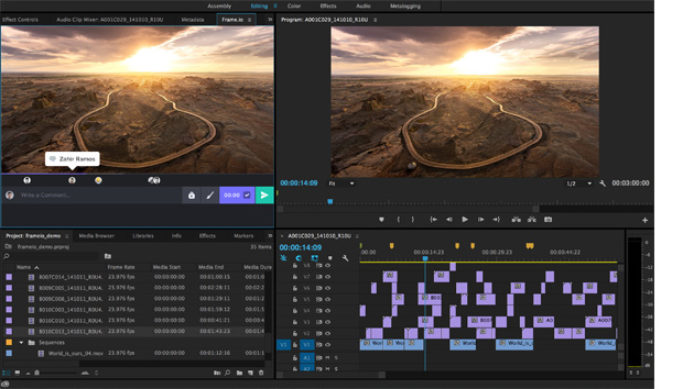 Frame.io in Premiere Pro CC