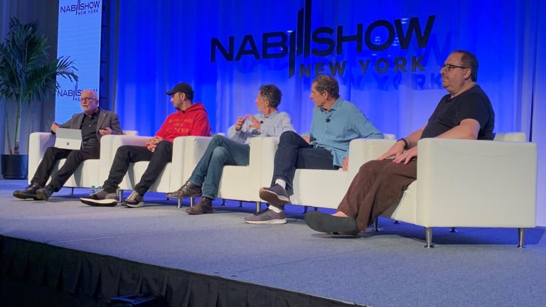 Panelists on stage at NAB New York