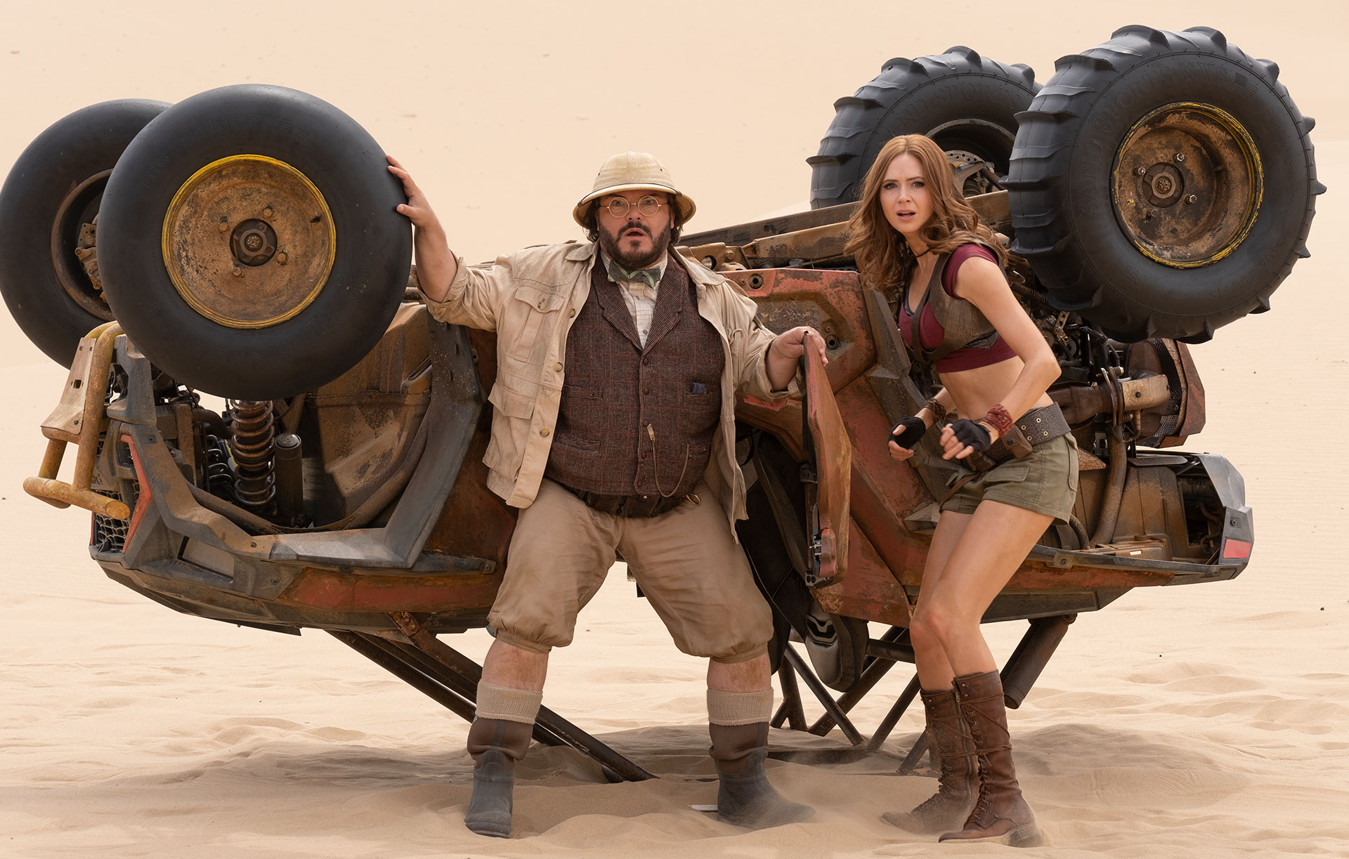 Jack Black (left) and Karen Gillan in <i>Jumanji: The Next Level</i>