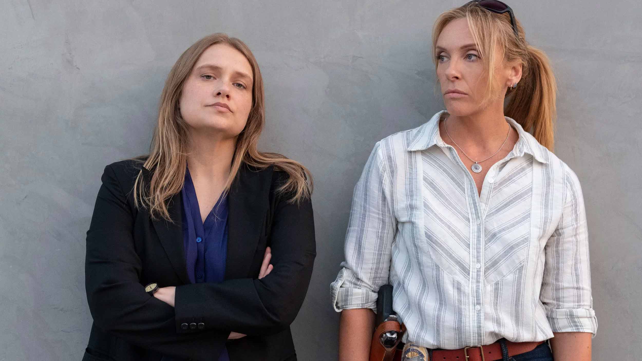 Merrit Wever (left) and Toni Collette in <i>Unbelievable</i>.” width=”2500″ height=”1406″ srcset=”<a href=